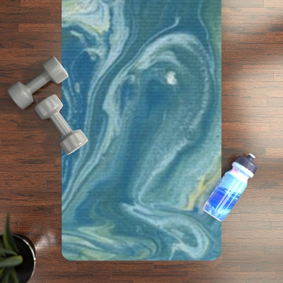 Radiant Blue Waves Yoga Mat