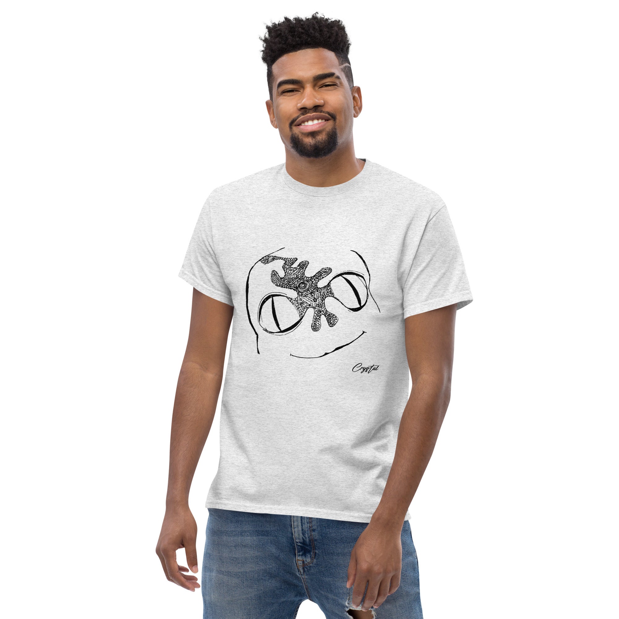Cute Alien Head Abstract Drawing - Cute & Creepy Stay Weird Cartoon Illustrations Men's classic tee