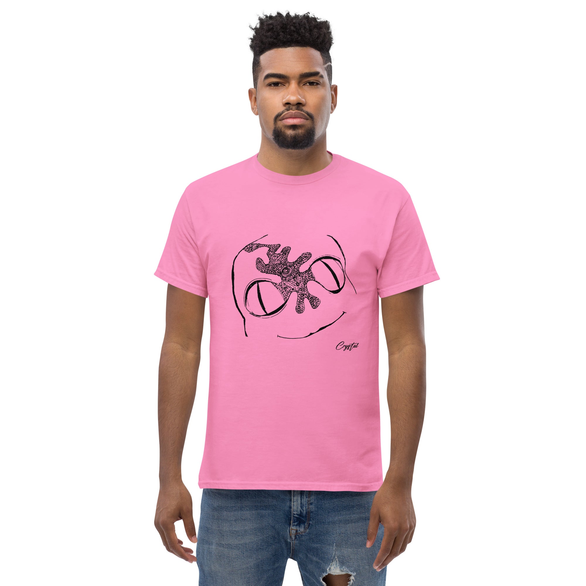 Cute Alien Head Abstract Drawing - Cute & Creepy Stay Weird Cartoon Illustrations Men's classic tee