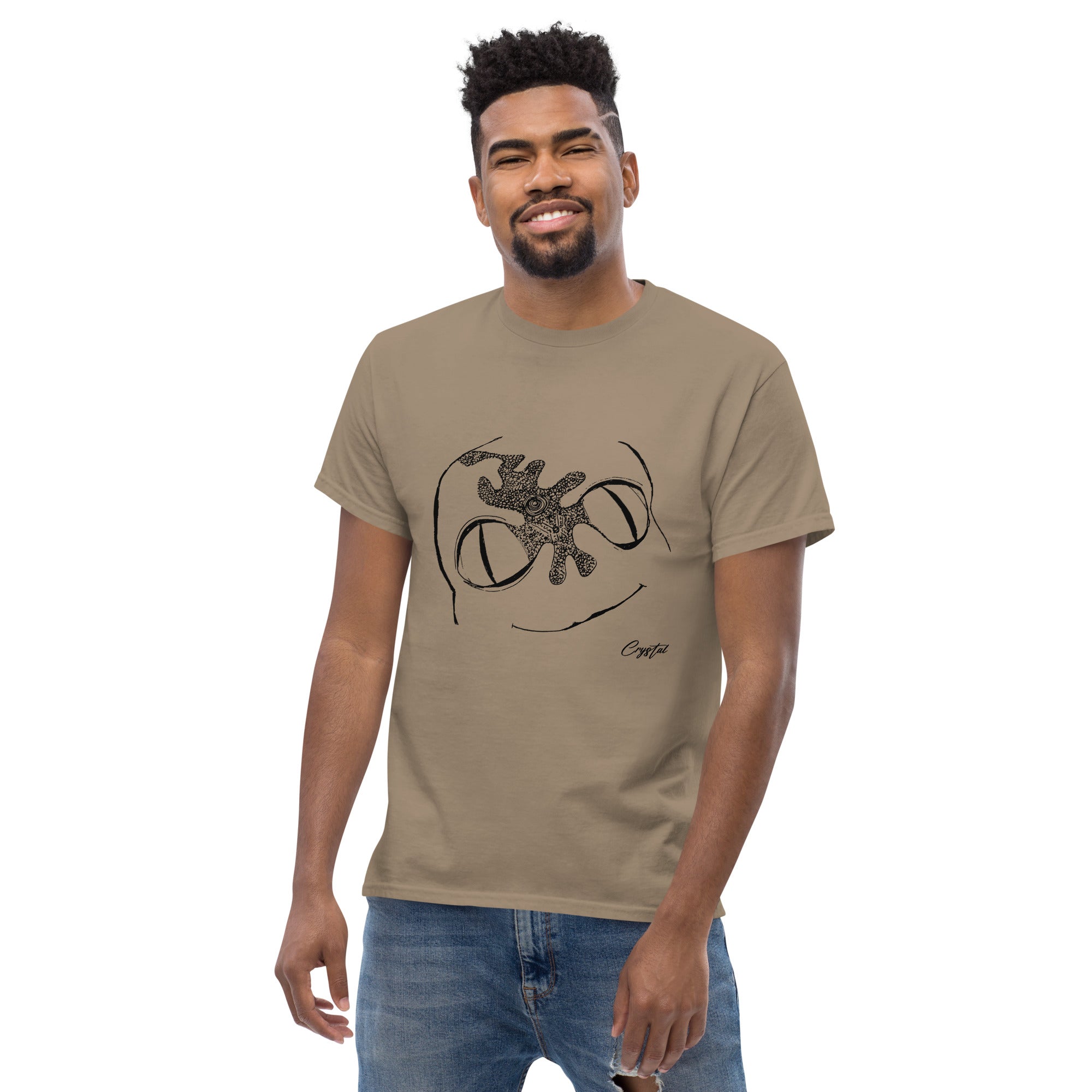 Cute Alien Head Abstract Drawing - Cute & Creepy Stay Weird Cartoon Illustrations Men's classic tee