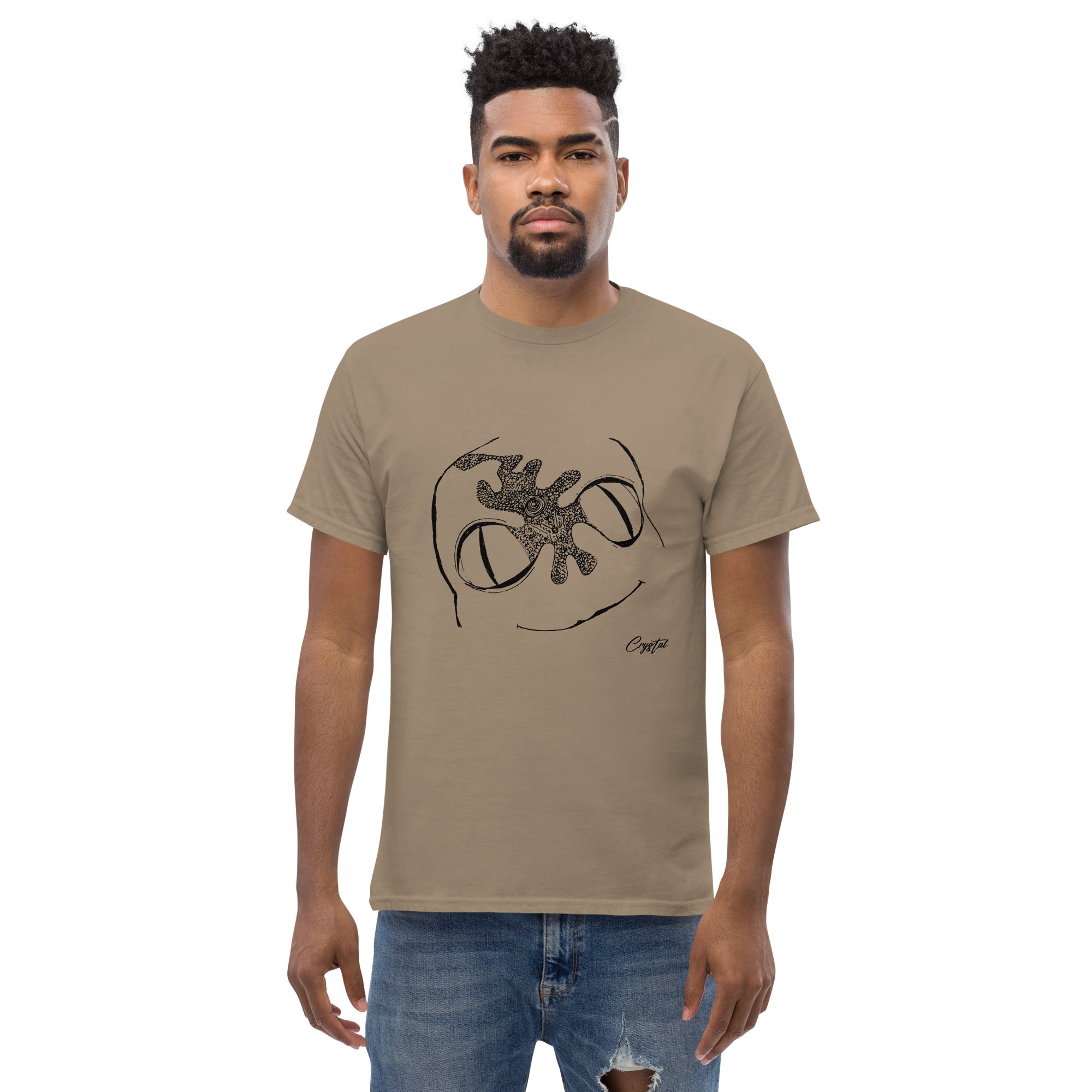 Cute Alien Head Abstract Drawing - Cute & Creepy Stay Weird Cartoon Illustrations Men's classic tee