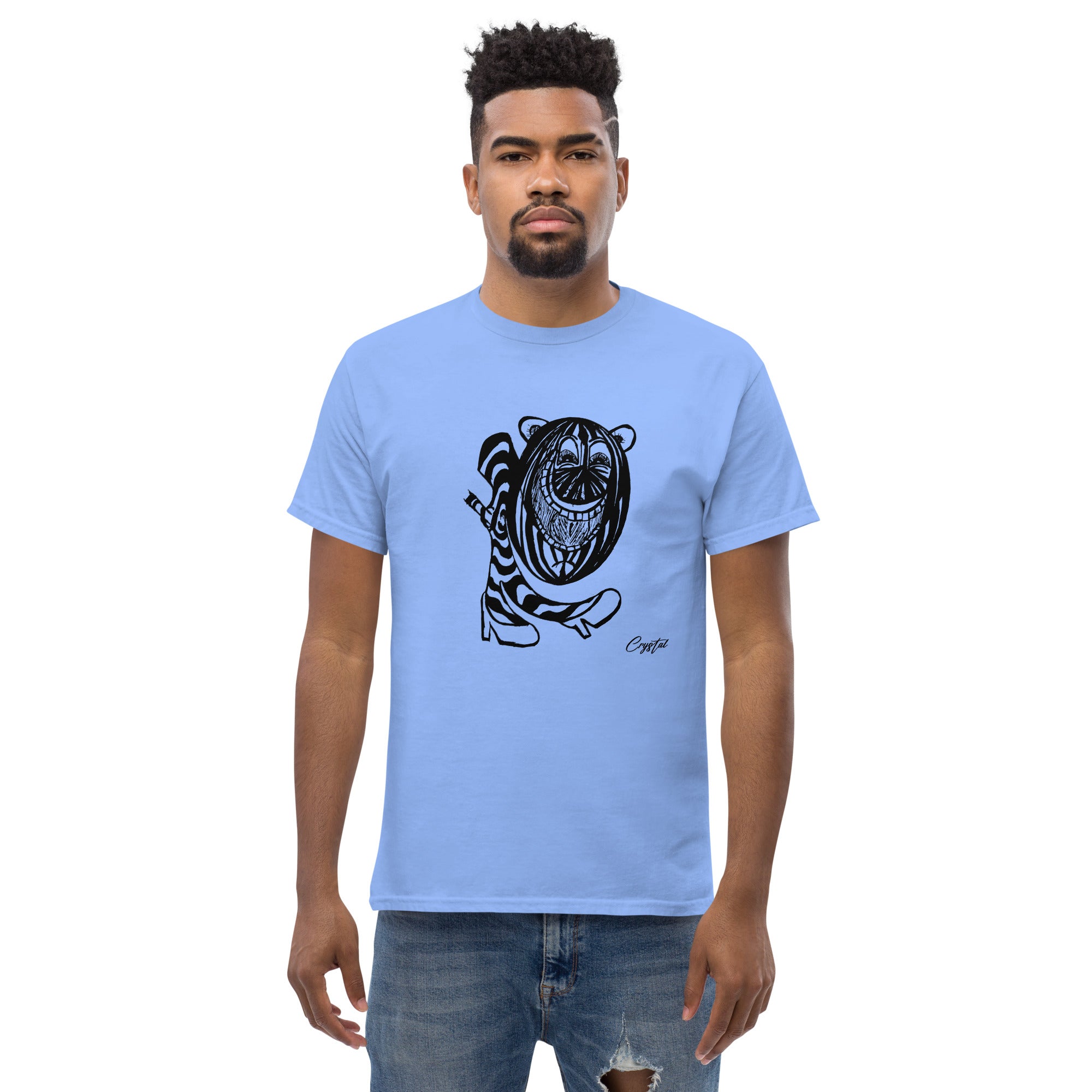 LGBTQ-Inspired Abstract Drawing of Genderless Watermellon Cat or BearInspired Character In High Heeled Shoes - Cute & Creepy "Stay Weird" Cartoon Illustration Men's classic tee