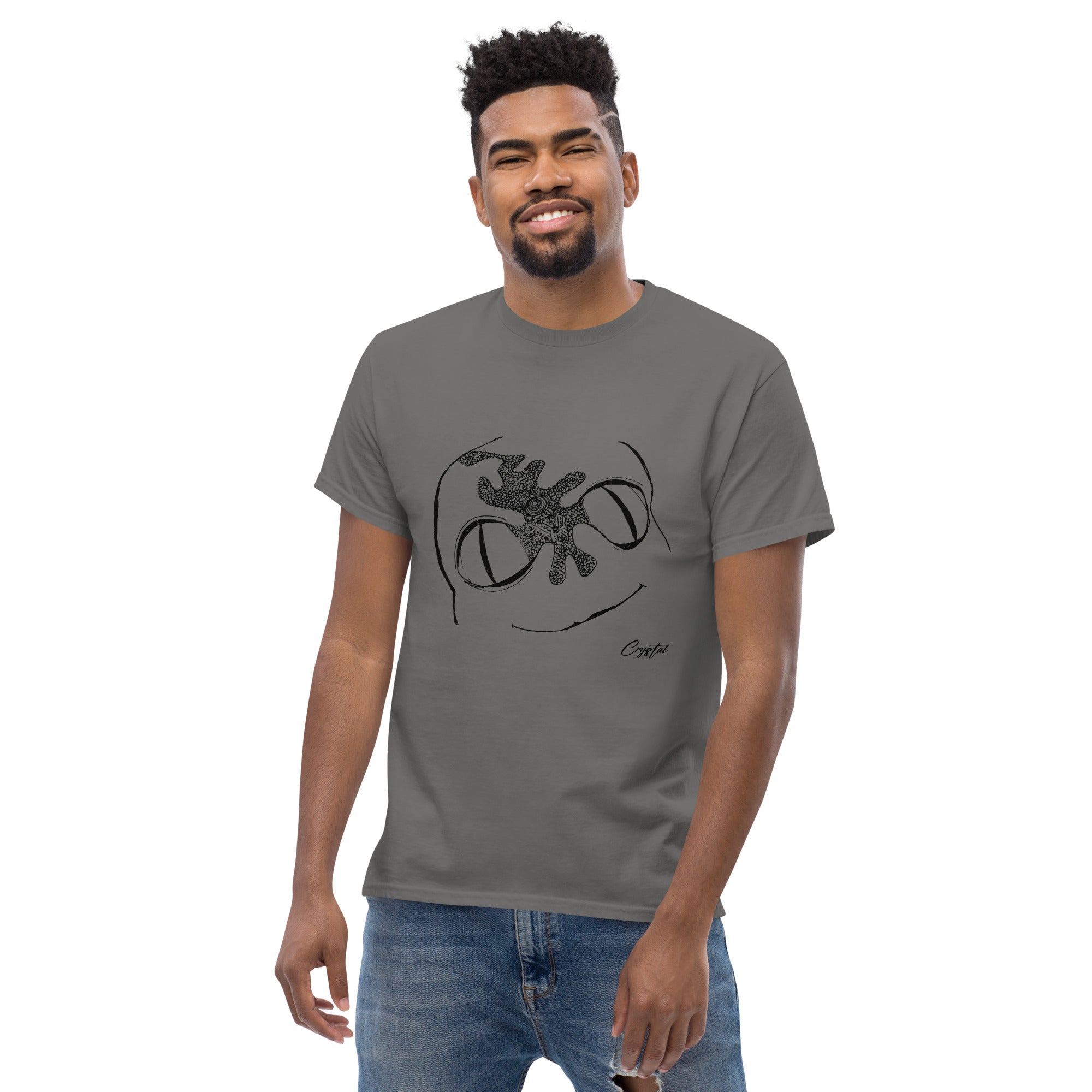 Cute Alien Head Abstract Drawing - Cute & Creepy Stay Weird Cartoon Illustrations Men's classic tee