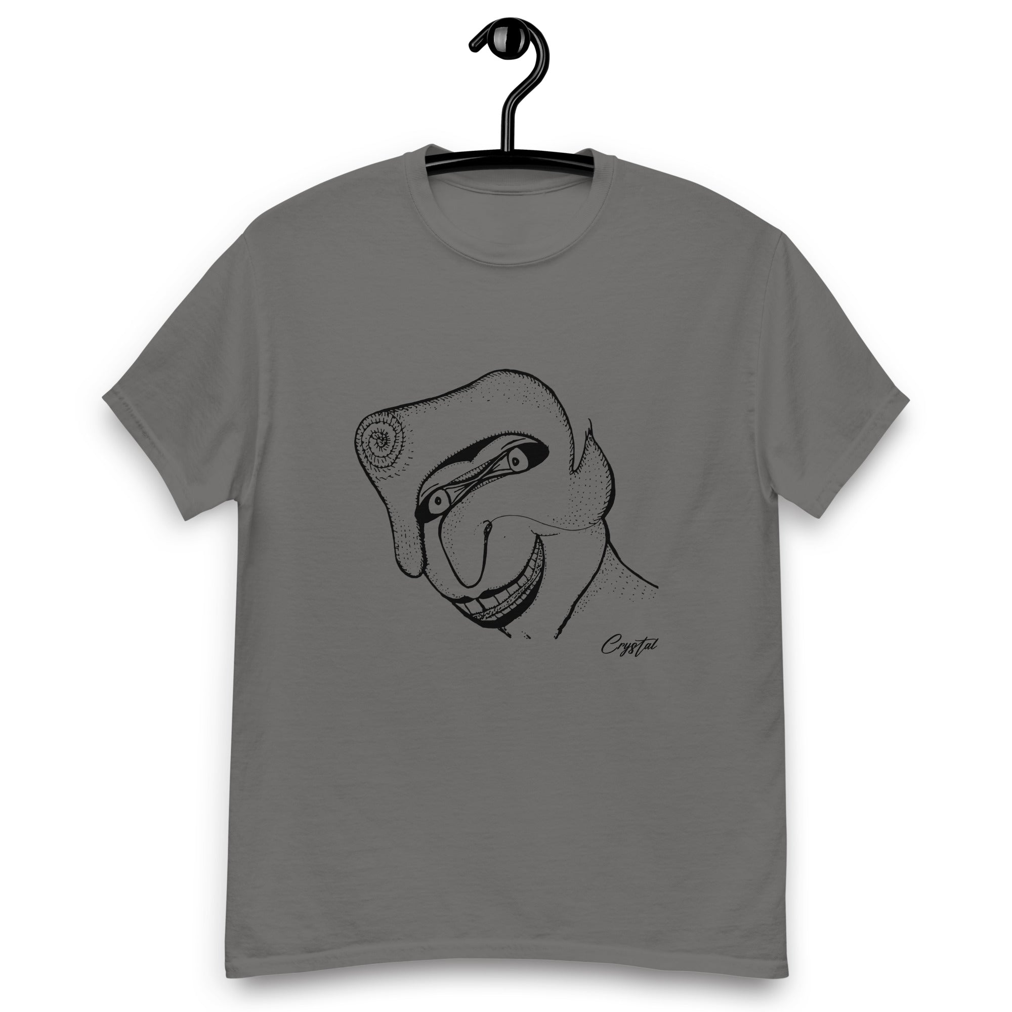 Genderless Face With Mask, Big Hair, Big Teeth & Cleft Chin - Cute & Creepy "Stay Weird" Cartoon Illustration Men's classic tee
