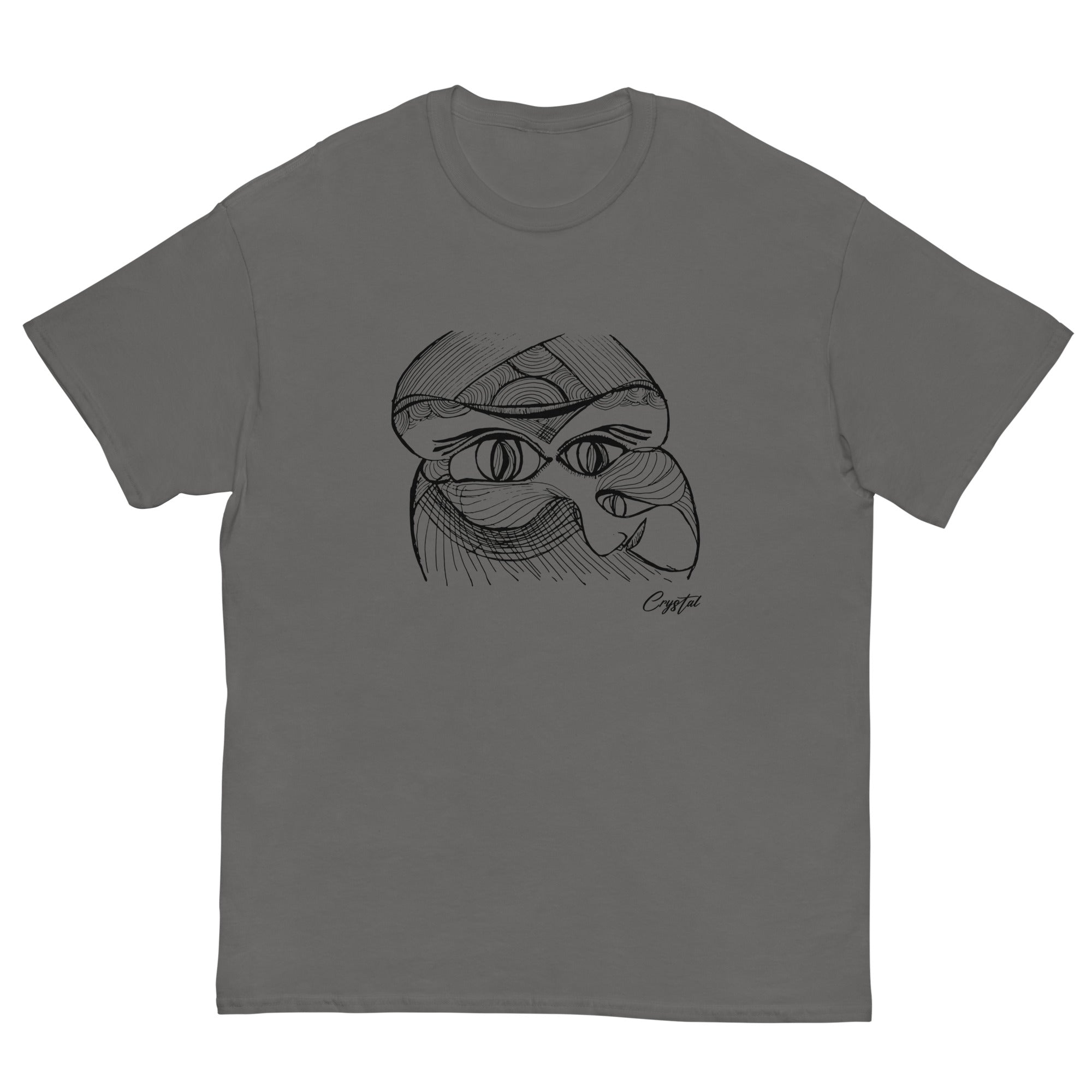 Genderless Face with Ornate Pattern and Four Eyes - Cute & Creepy "Stay Weird" Cartoon Illustration Men's classic tee