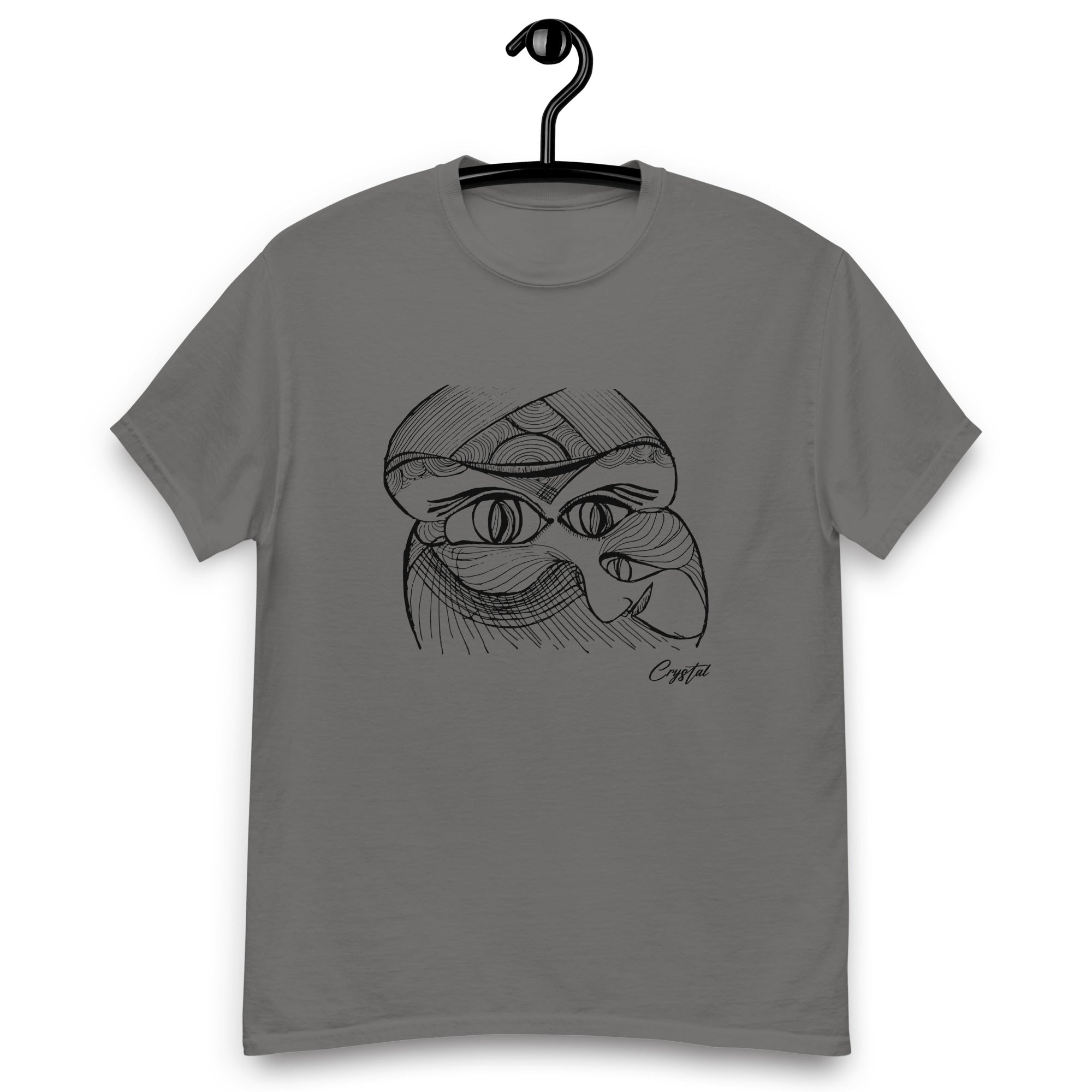 Genderless Face with Ornate Pattern and Four Eyes - Cute & Creepy "Stay Weird" Cartoon Illustration Men's classic tee