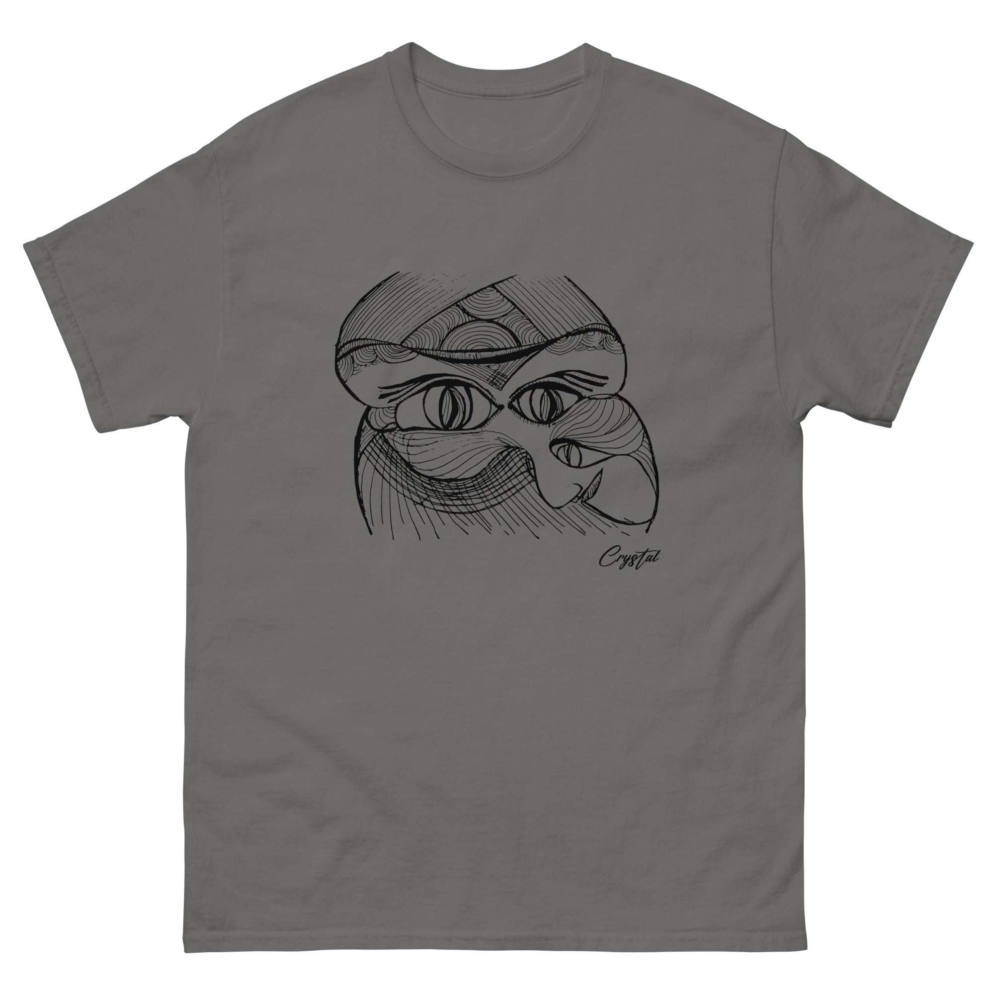 Genderless Face with Ornate Pattern and Four Eyes - Cute & Creepy "Stay Weird" Cartoon Illustration Men's classic tee
