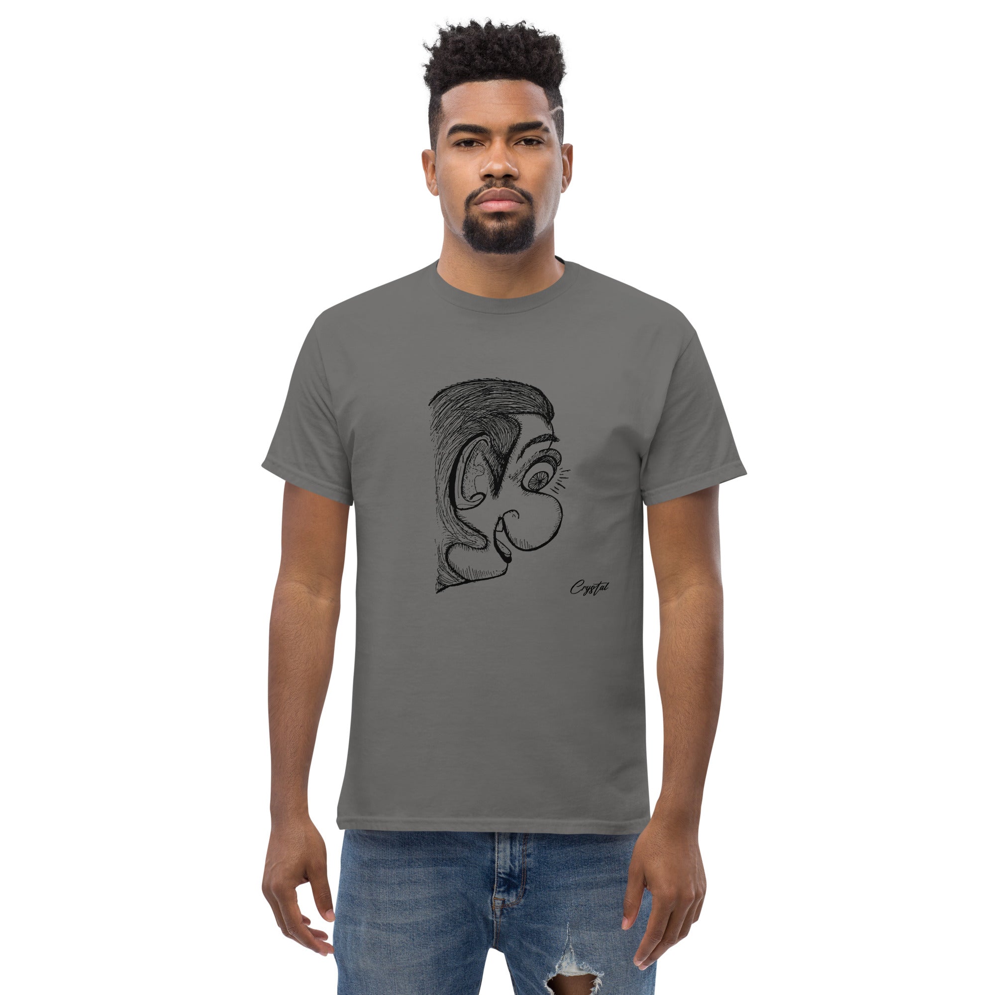 Genderless Person With Big Ear & Big Nose - Cute & Creepy "Stay Weird" Cartoon Illustration Men's classic tee