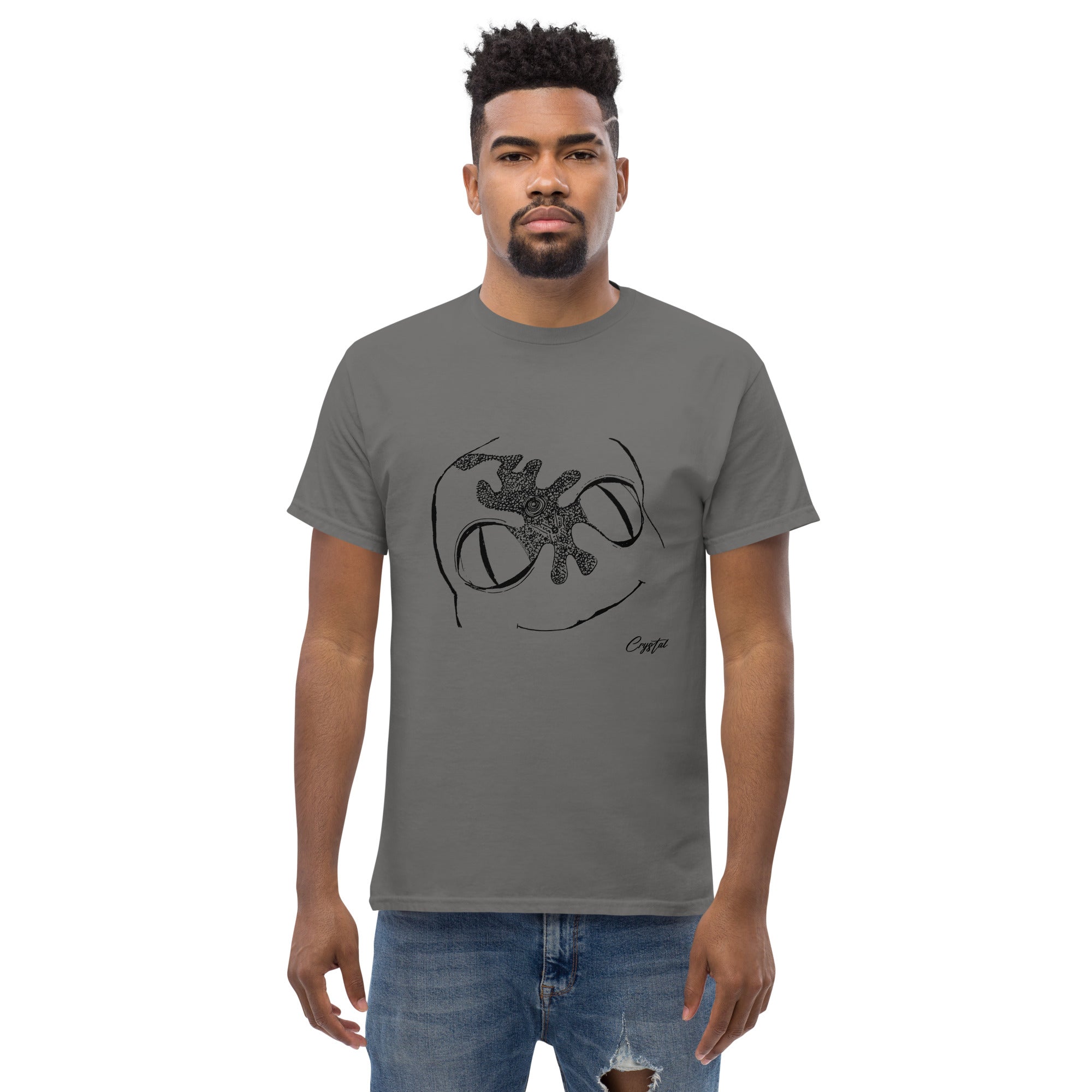 Cute Alien Head Abstract Drawing - Cute & Creepy Stay Weird Cartoon Illustrations Men's classic tee