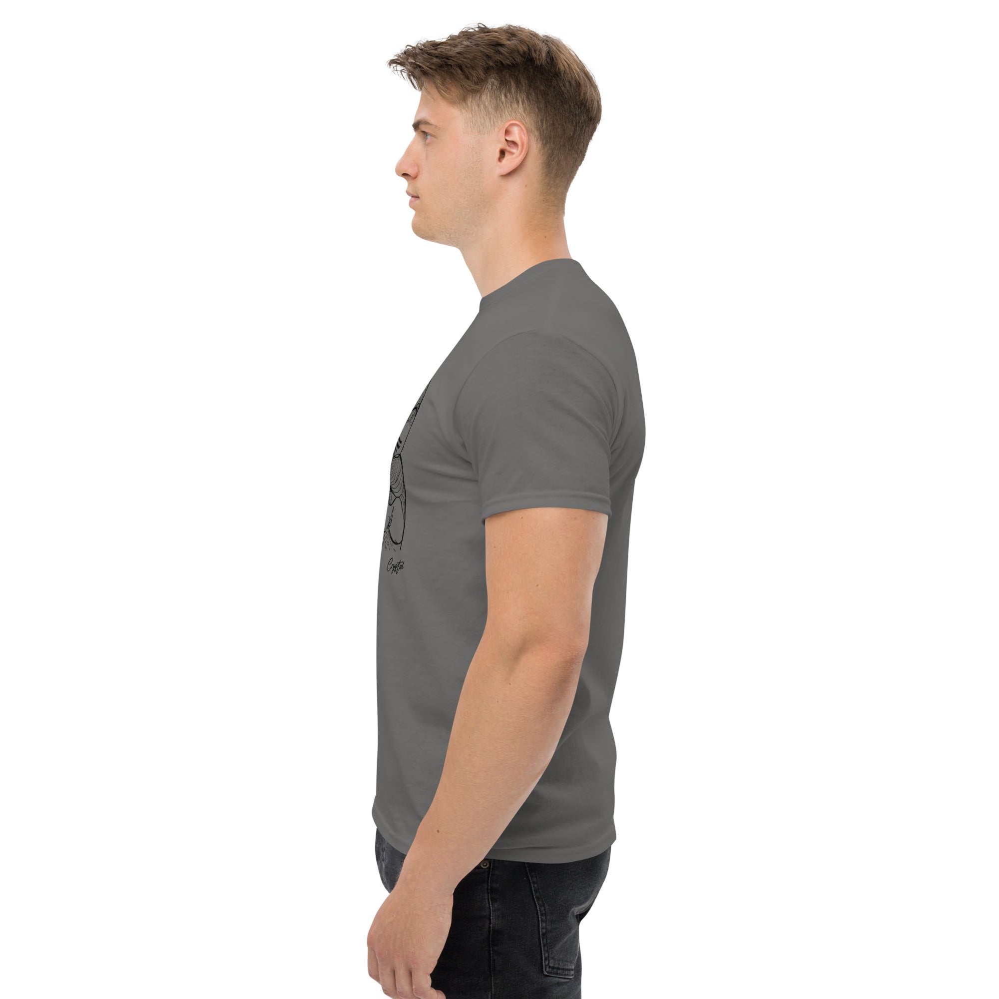 Genderless Face with Ornate Pattern and Four Eyes - Cute & Creepy "Stay Weird" Cartoon Illustration Men's classic tee