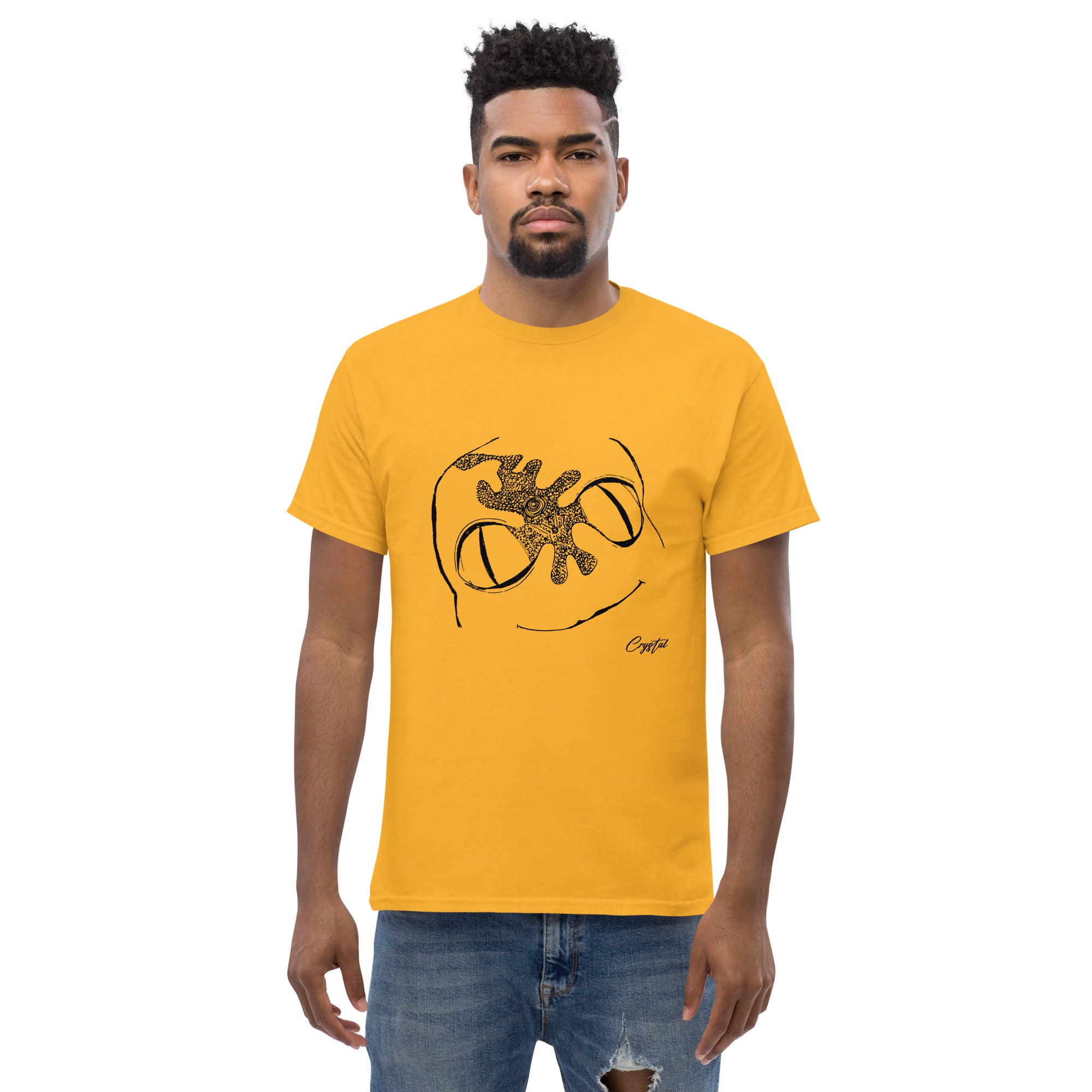 Cute Alien Head Abstract Drawing - Cute & Creepy Stay Weird Cartoon Illustrations Men's classic tee