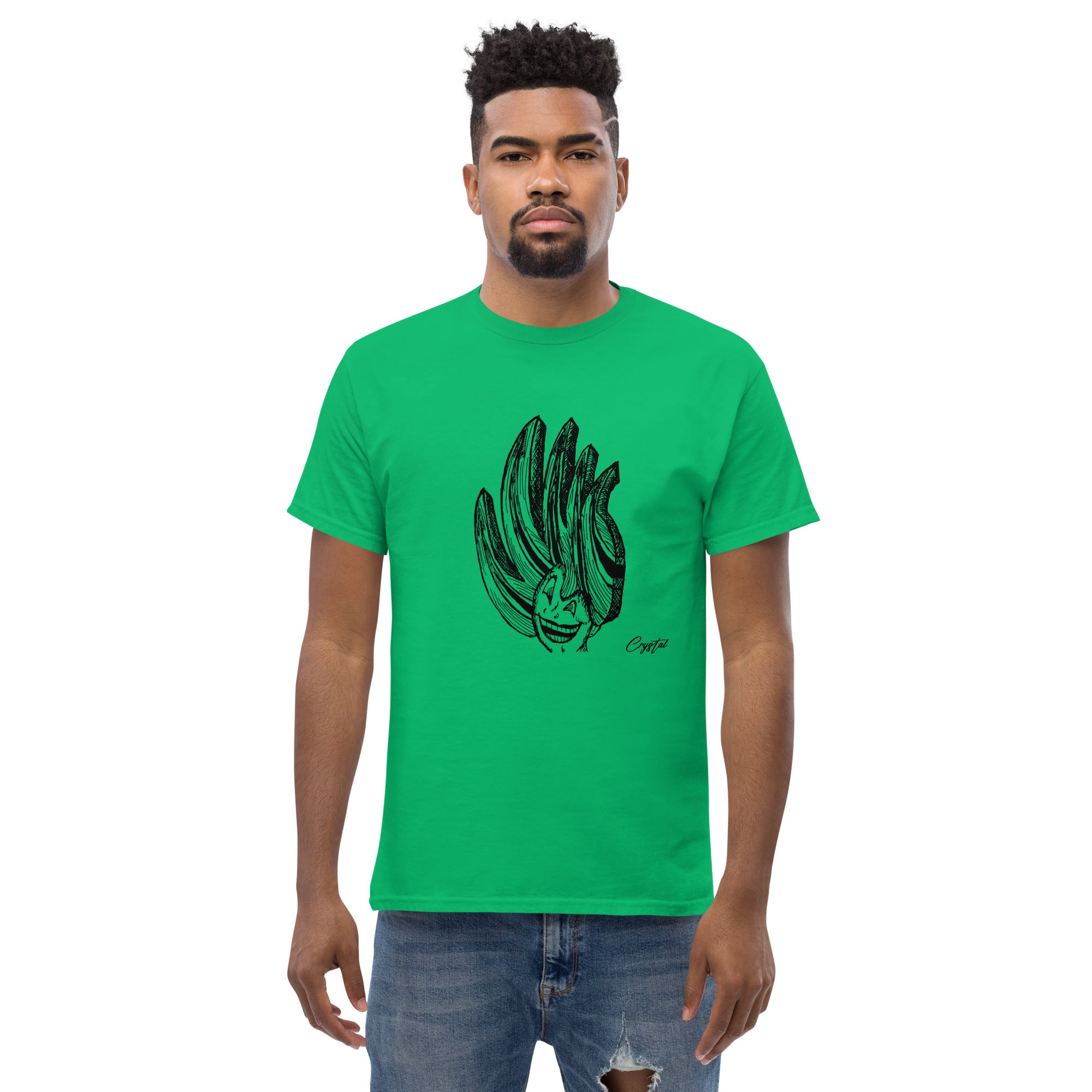 Happy Girl or Woman With Big Fun Spikey Hair - Cute & Creepy "Stay Weird" Cartoon Illustration Men's classic tee