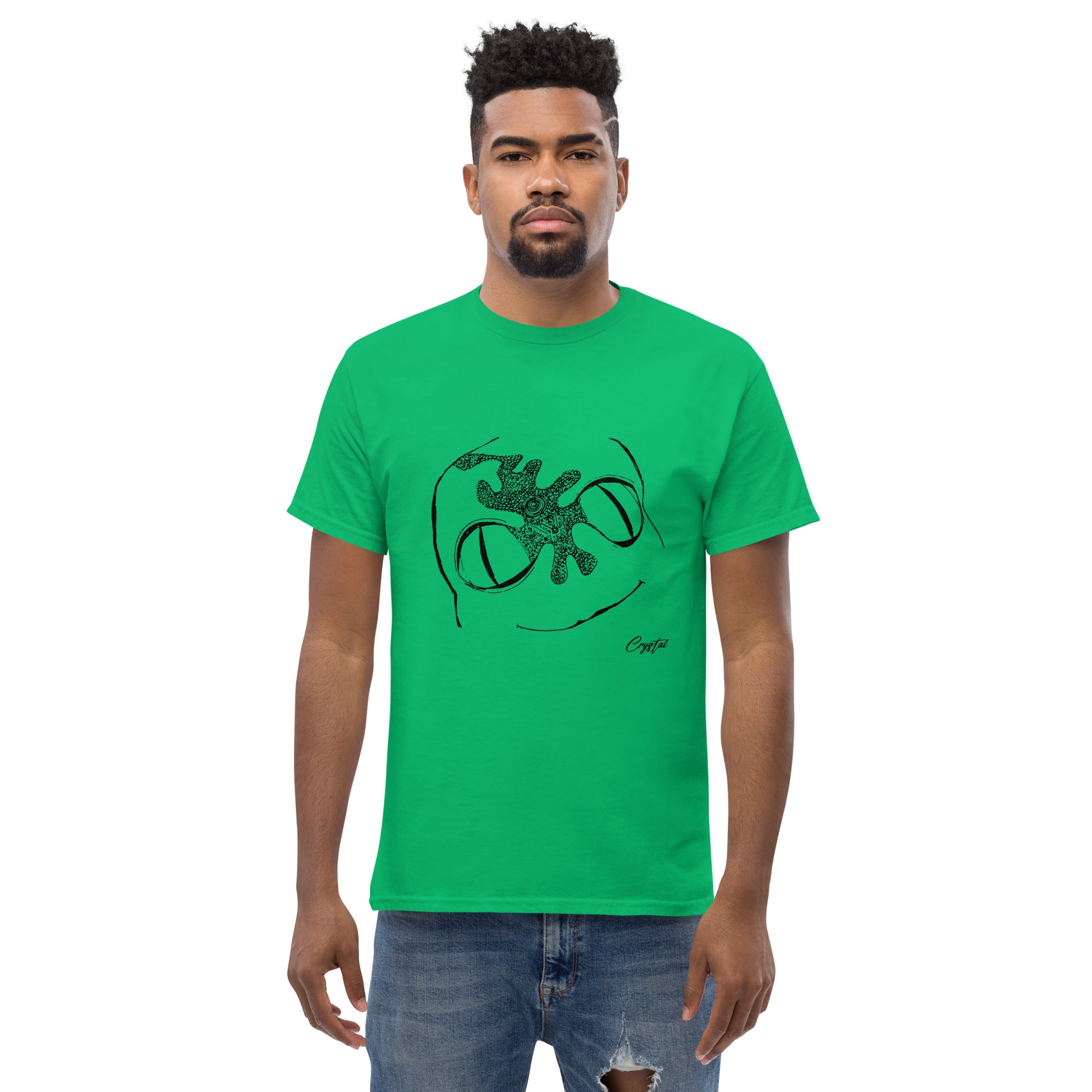 Cute Alien Head Abstract Drawing - Cute & Creepy Stay Weird Cartoon Illustrations Men's classic tee