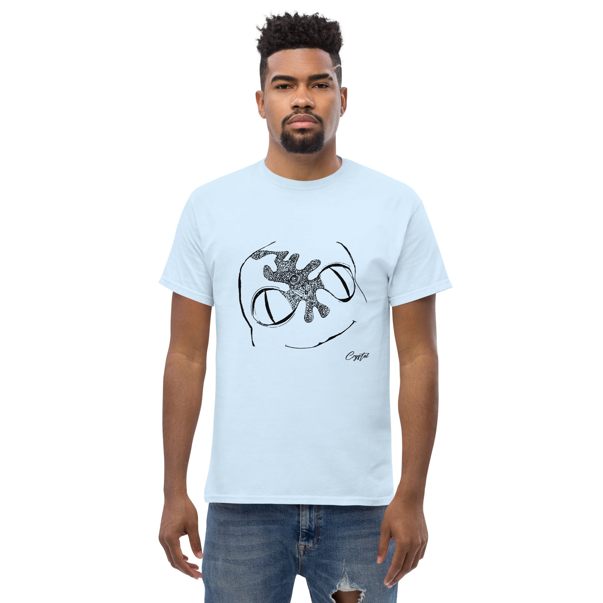 Cute Alien Head Abstract Drawing - Cute & Creepy Stay Weird Cartoon Illustrations Men's classic tee