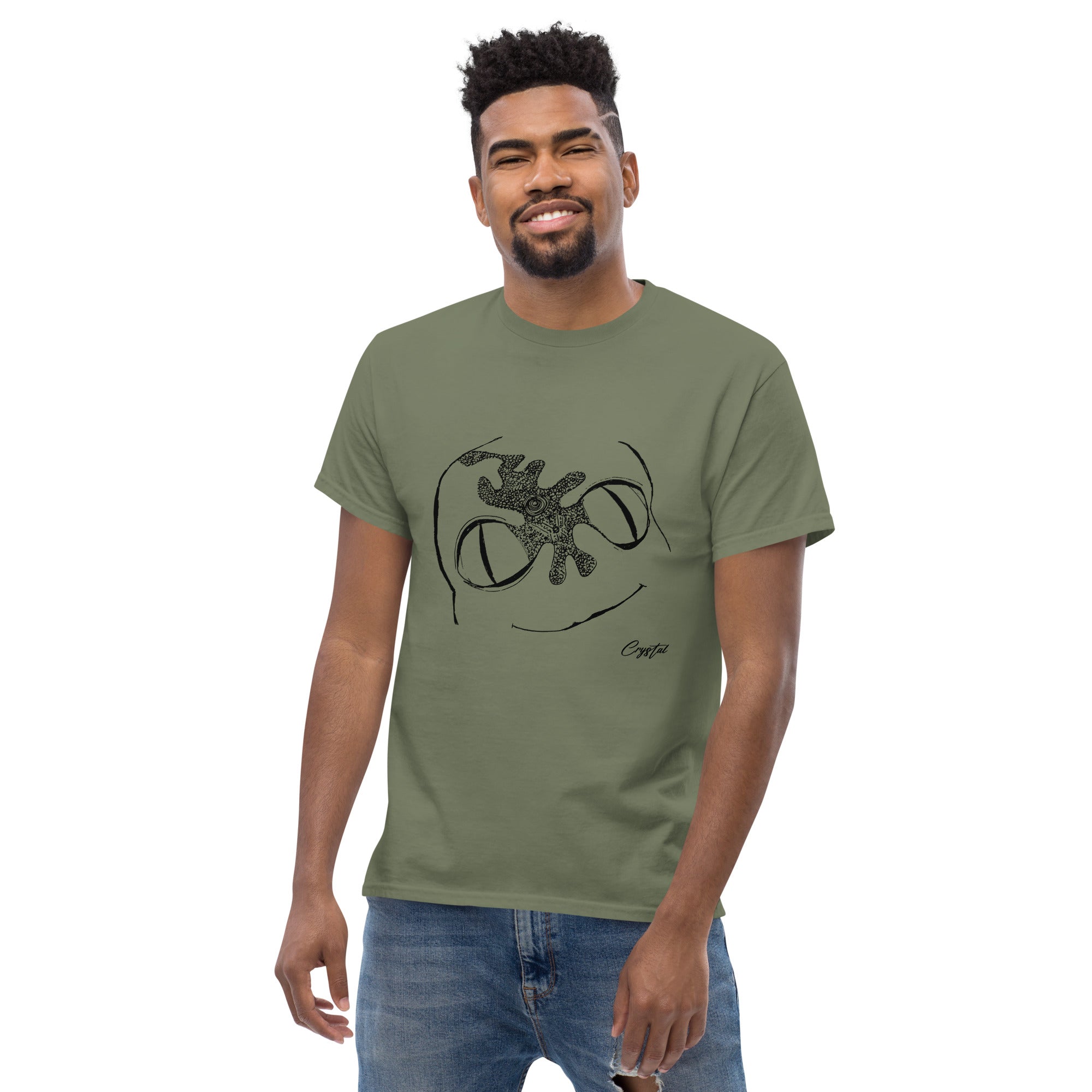 Cute Alien Head Abstract Drawing - Cute & Creepy Stay Weird Cartoon Illustrations Men's classic tee