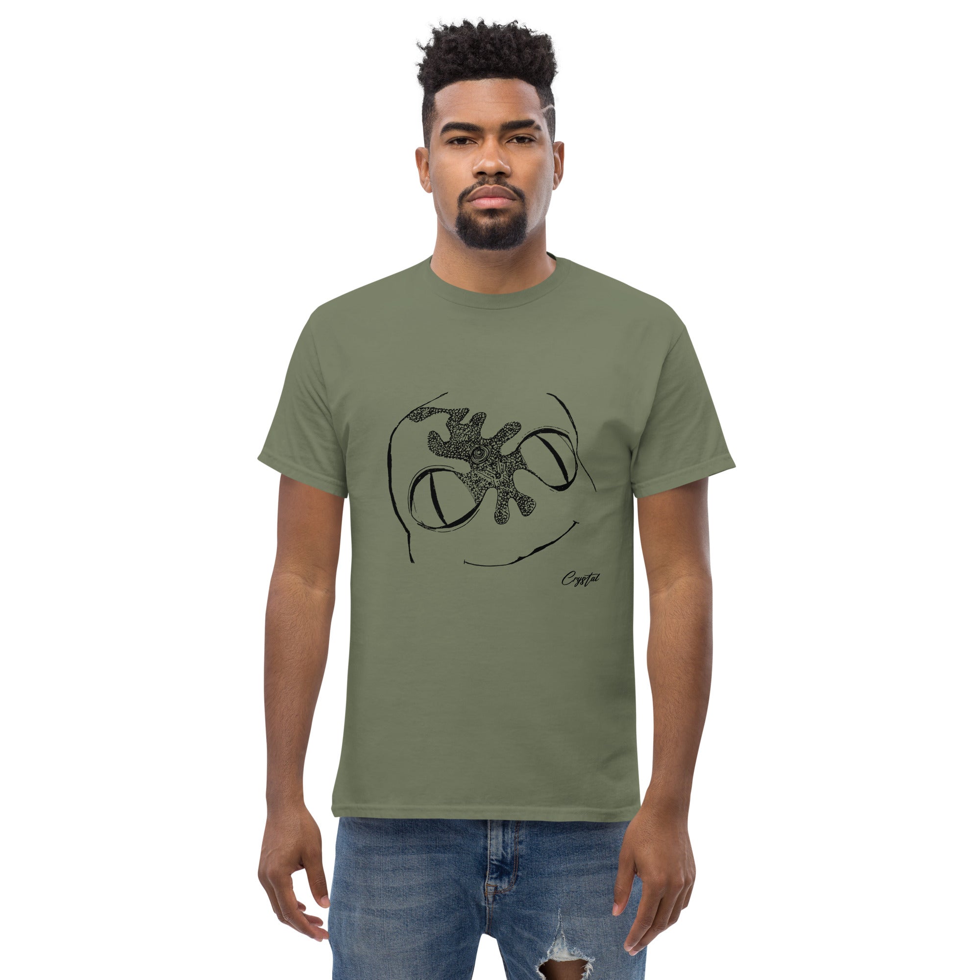 Cute Alien Head Abstract Drawing - Cute & Creepy Stay Weird Cartoon Illustrations Men's classic tee