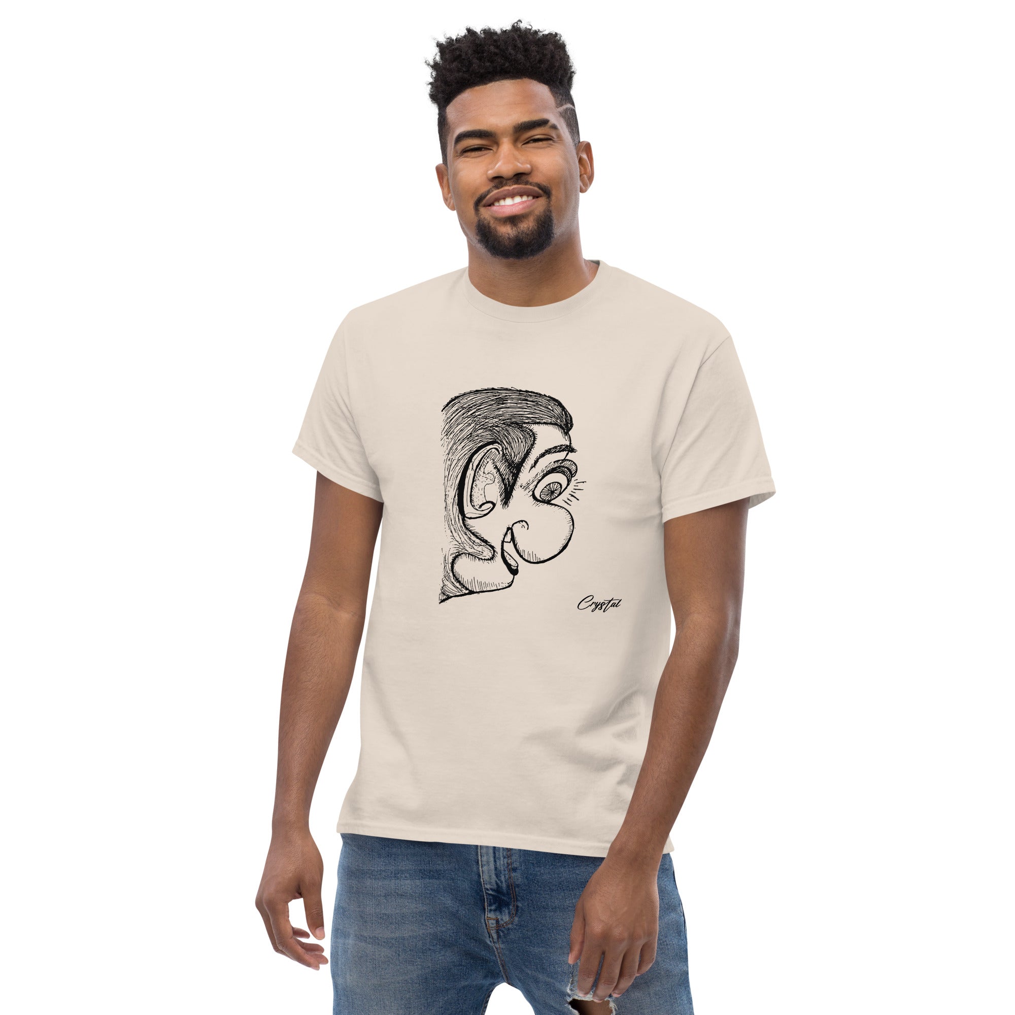 Genderless Person With Big Ear & Big Nose - Cute & Creepy "Stay Weird" Cartoon Illustration Men's classic tee