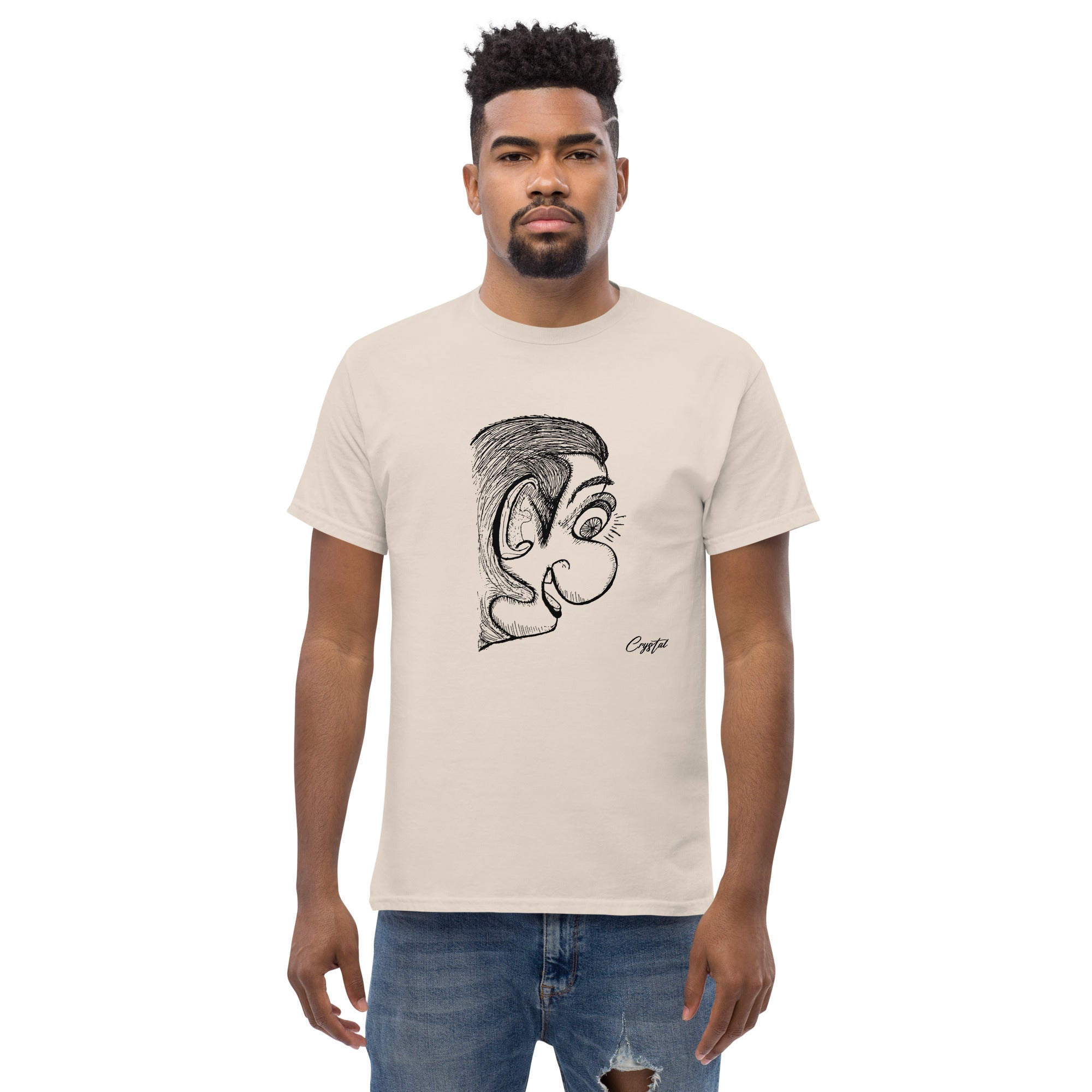 Genderless Person With Big Ear & Big Nose - Cute & Creepy "Stay Weird" Cartoon Illustration Men's classic tee