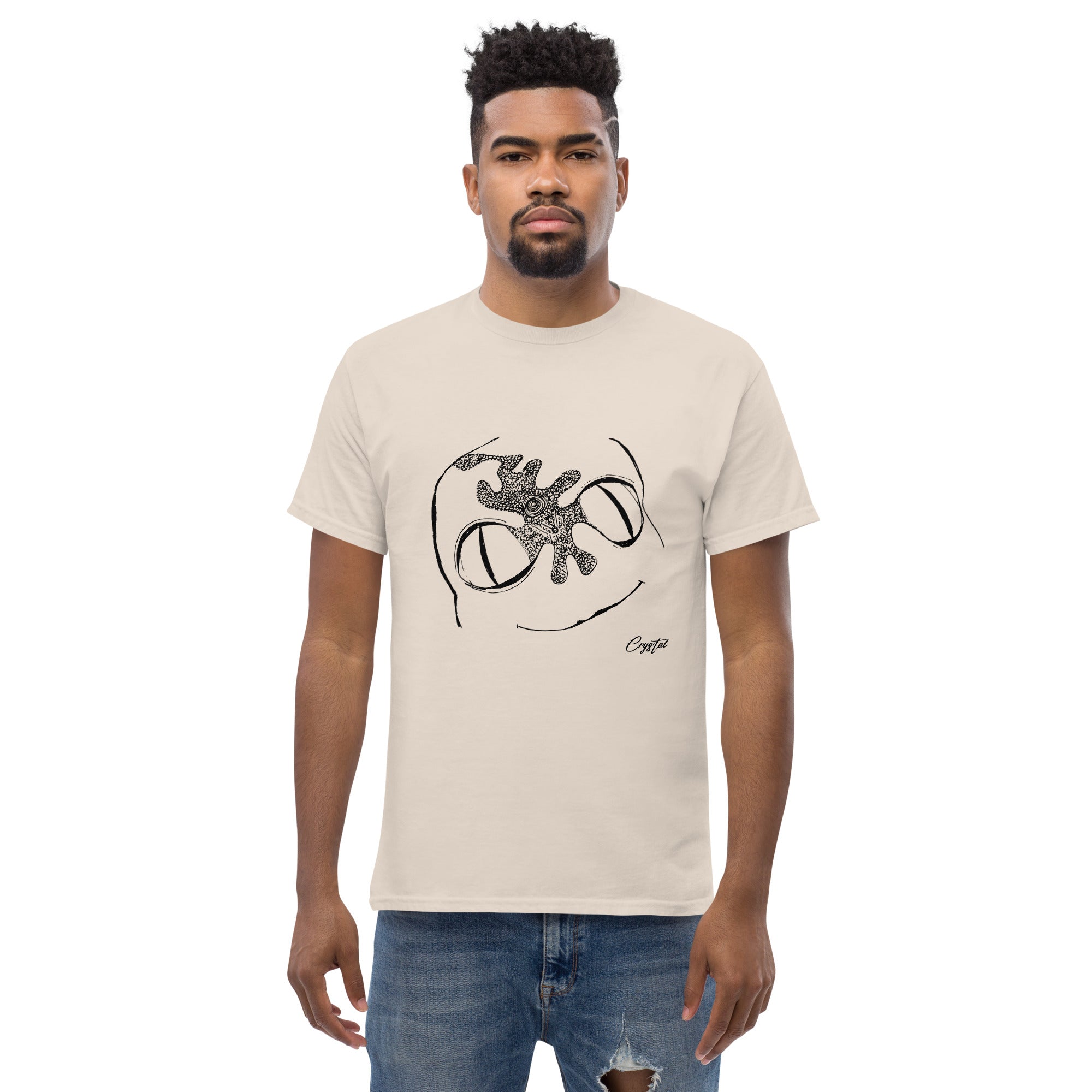 Cute Alien Head Abstract Drawing - Cute & Creepy Stay Weird Cartoon Illustrations Men's classic tee