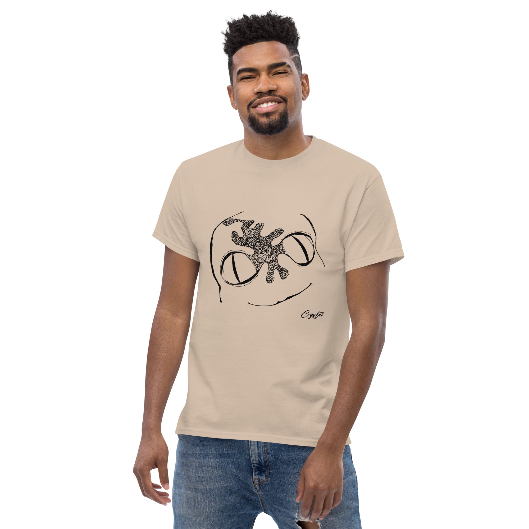 Cute Alien Head Abstract Drawing - Cute & Creepy Stay Weird Cartoon Illustrations Men's classic tee