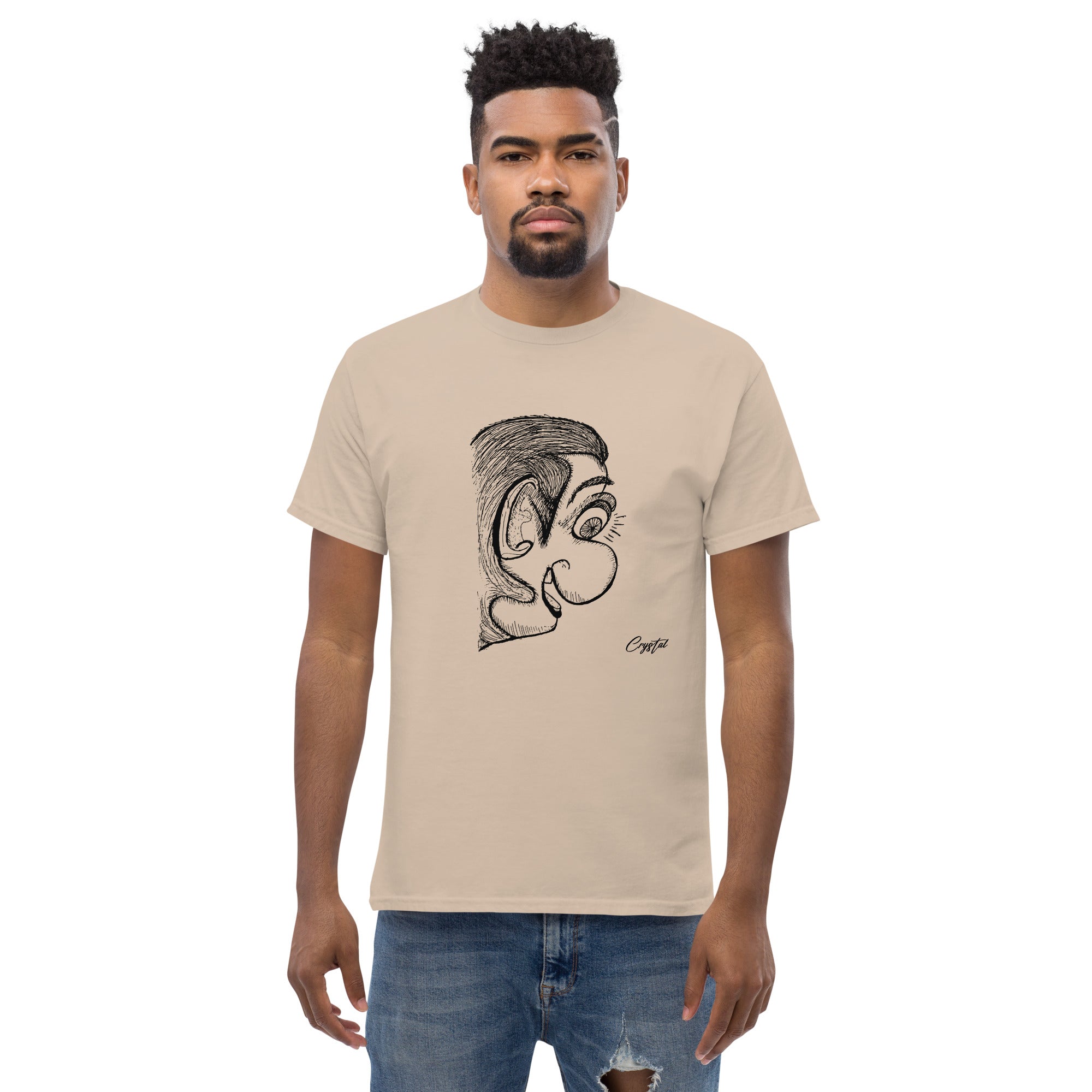 Genderless Person With Big Ear & Big Nose - Cute & Creepy "Stay Weird" Cartoon Illustration Men's classic tee