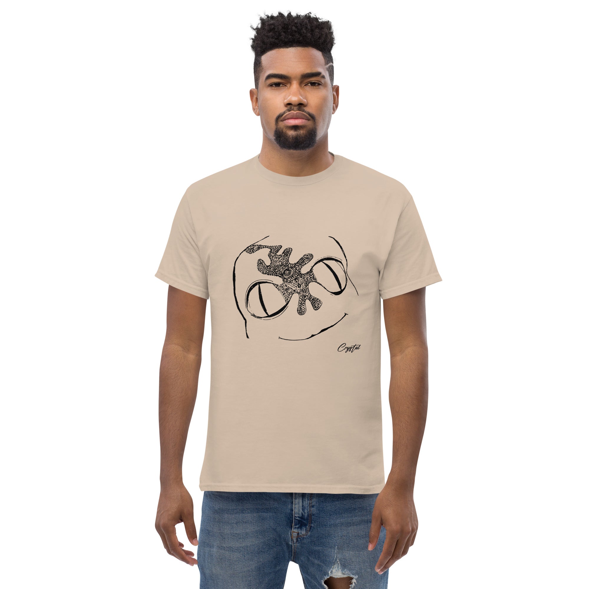 Cute Alien Head Abstract Drawing - Cute & Creepy Stay Weird Cartoon Illustrations Men's classic tee