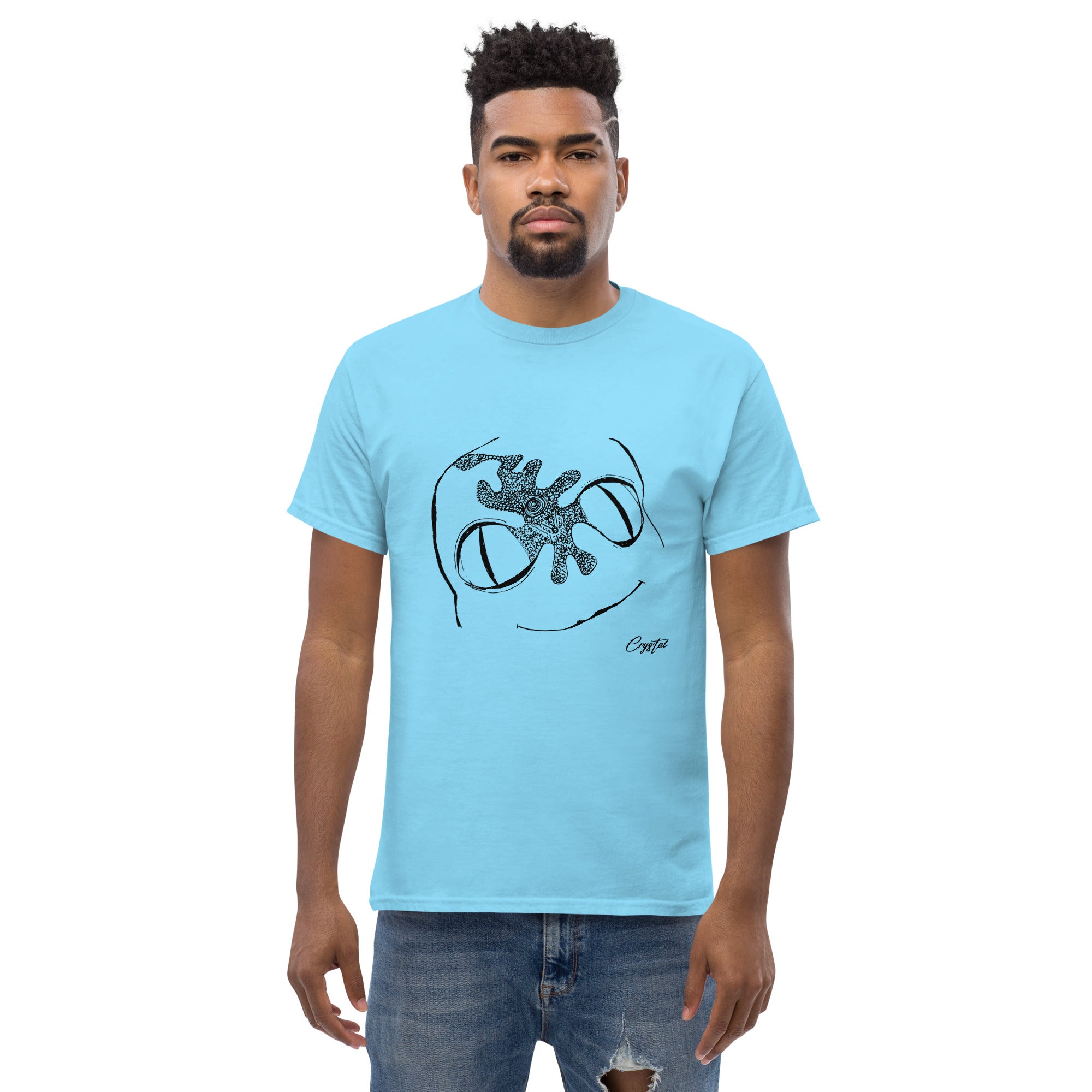 Cute Alien Head Abstract Drawing - Cute & Creepy Stay Weird Cartoon Illustrations Men's classic tee
