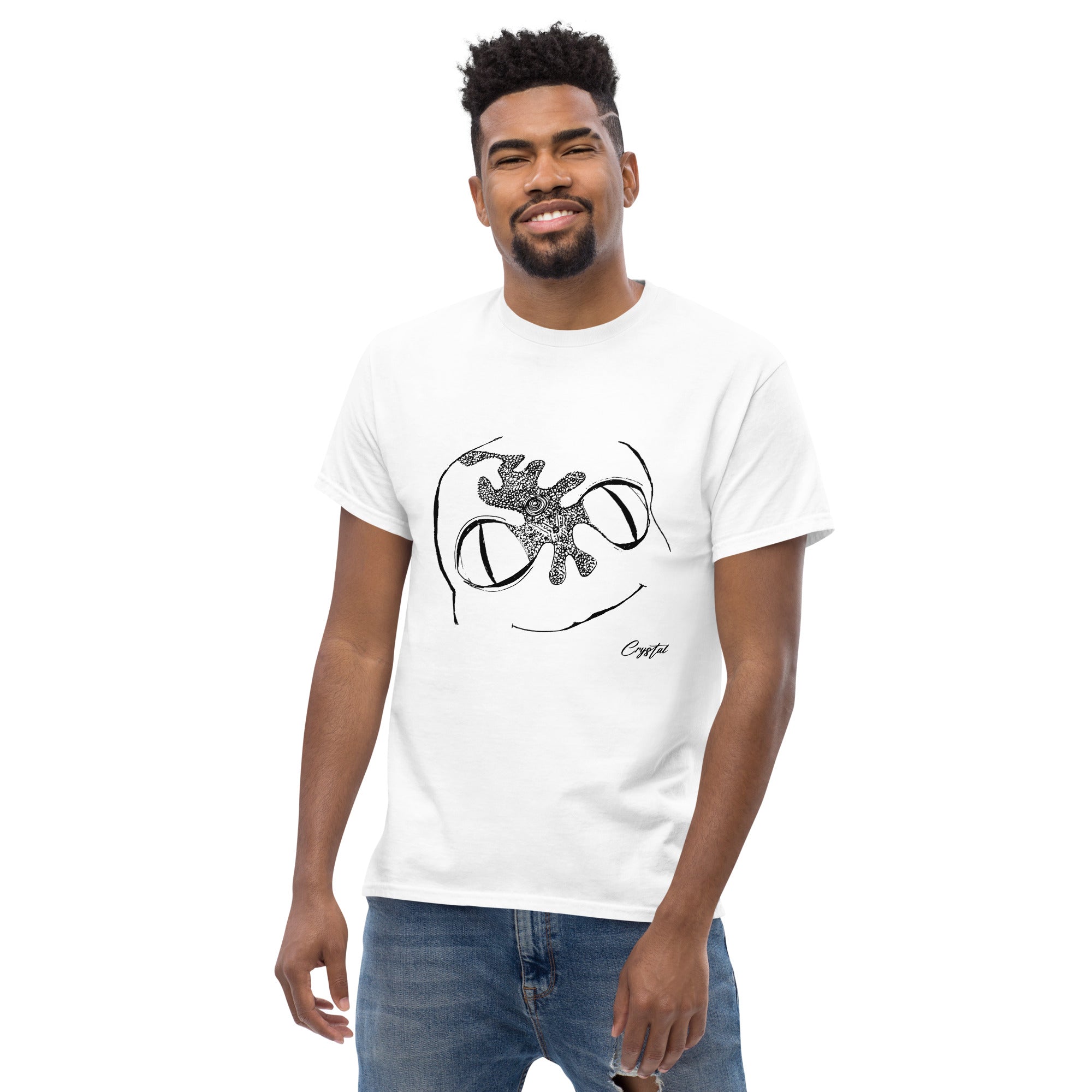 Cute Alien Head Abstract Drawing - Cute & Creepy Stay Weird Cartoon Illustrations Men's classic tee