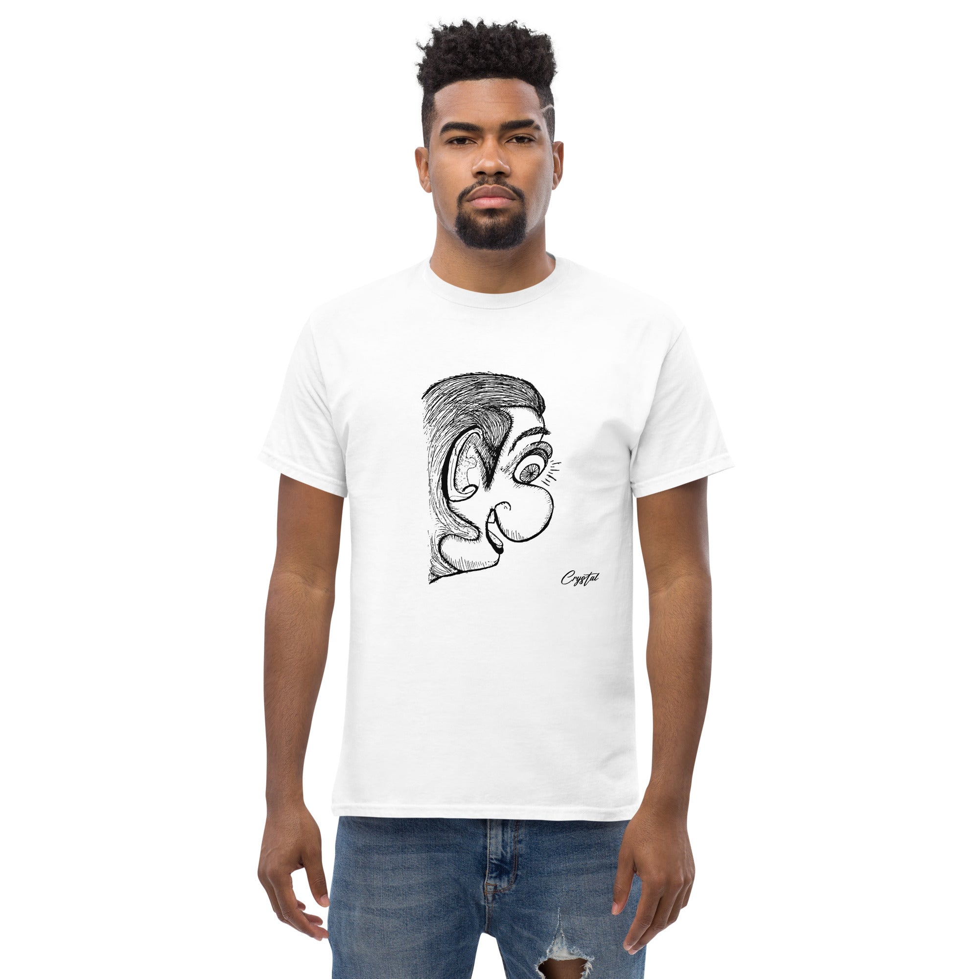 Genderless Person With Big Ear & Big Nose - Cute & Creepy "Stay Weird" Cartoon Illustration Men's classic tee