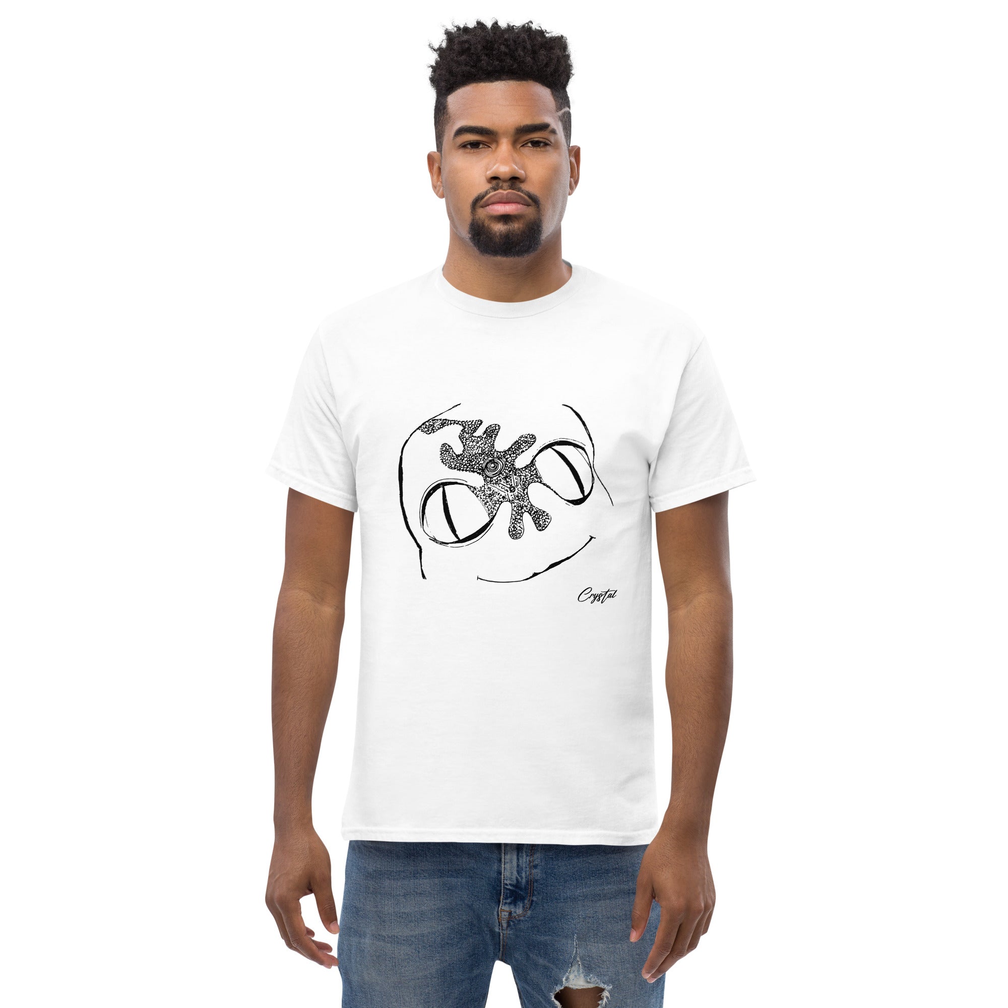 Cute Alien Head Abstract Drawing - Cute & Creepy Stay Weird Cartoon Illustrations Men's classic tee