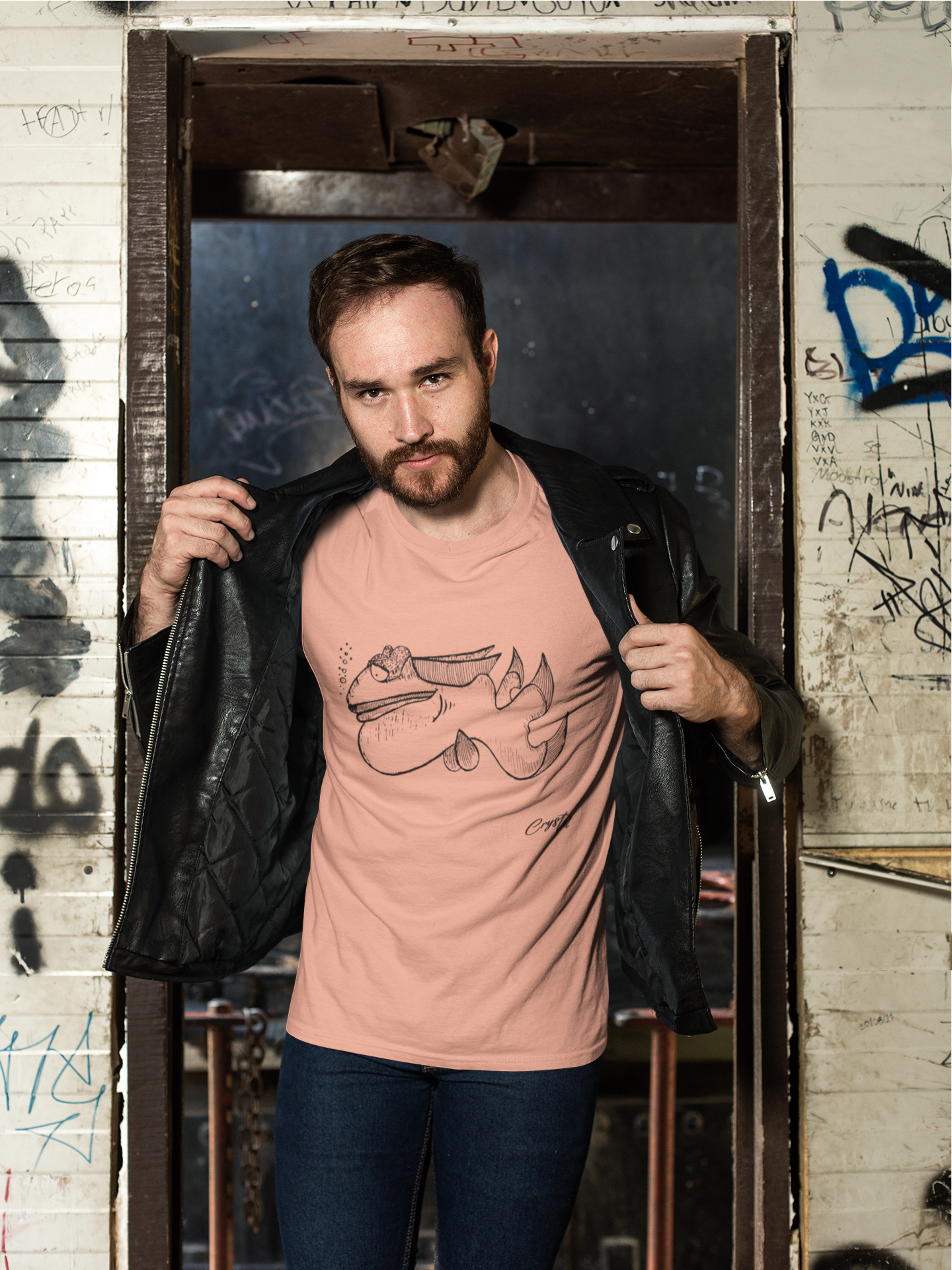 Cute Fish Underwater with Sad Eyes & Pensive Look - Cute & Creepy "Stay Weird" Cartoon Illustration Men's classic tee