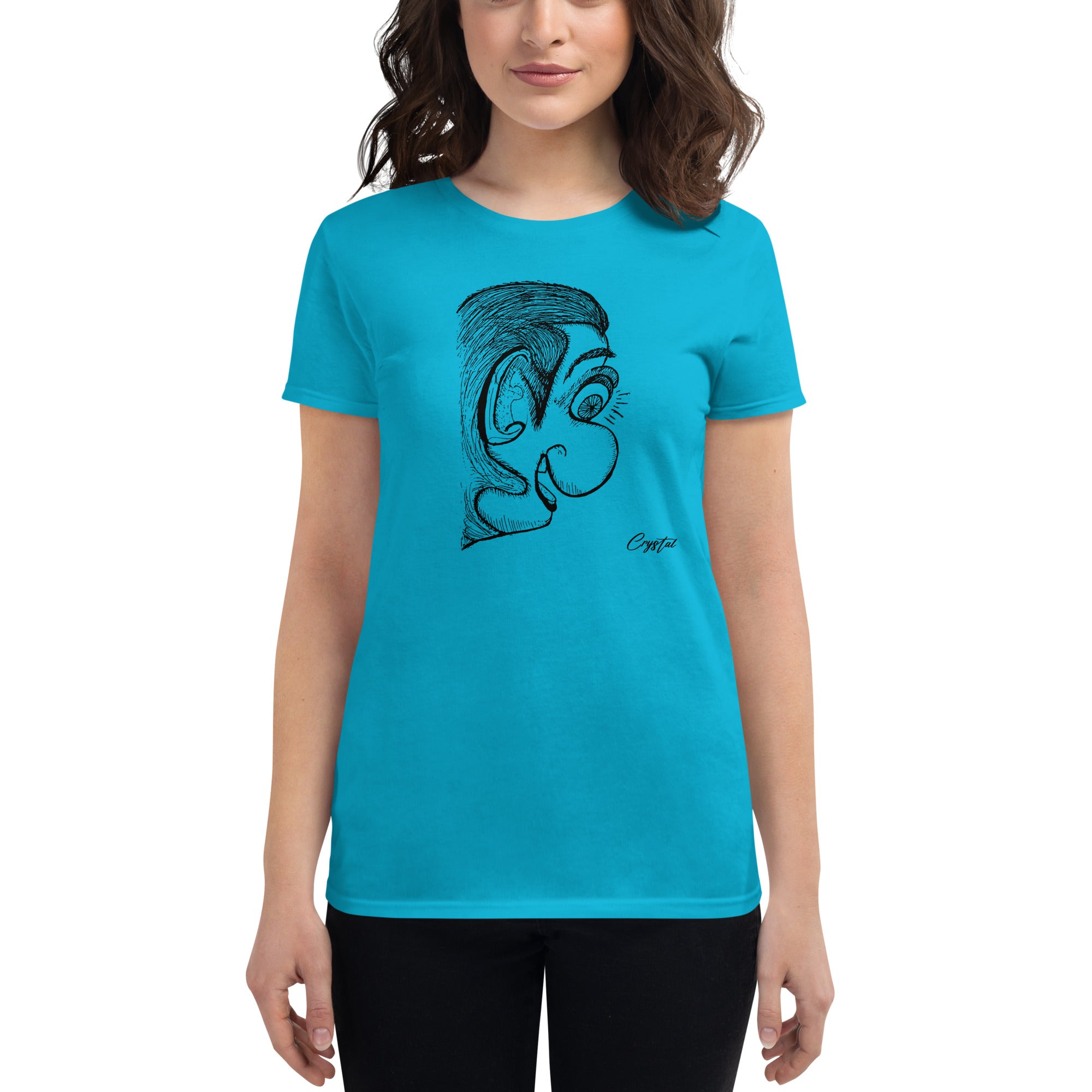 Genderless Person With Big Ear & Big Nose - Cute & Creepy "Stay Weird" Cartoon Illustration Women's short sleeve t-shirt