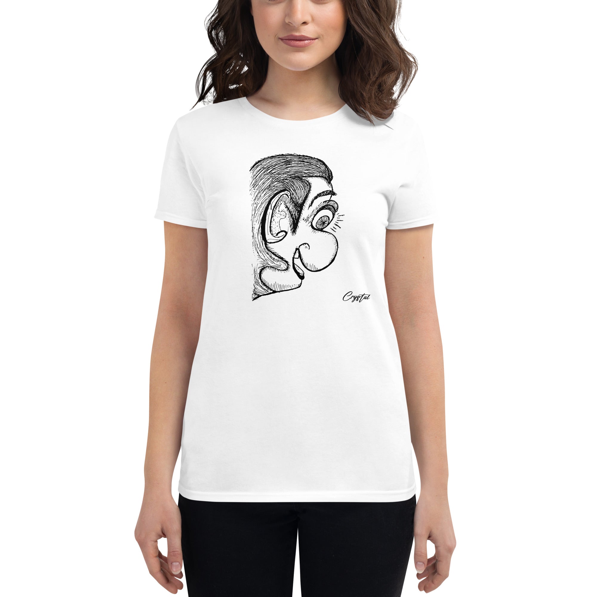 Genderless Person With Big Ear & Big Nose - Cute & Creepy "Stay Weird" Cartoon Illustration Women's short sleeve t-shirt