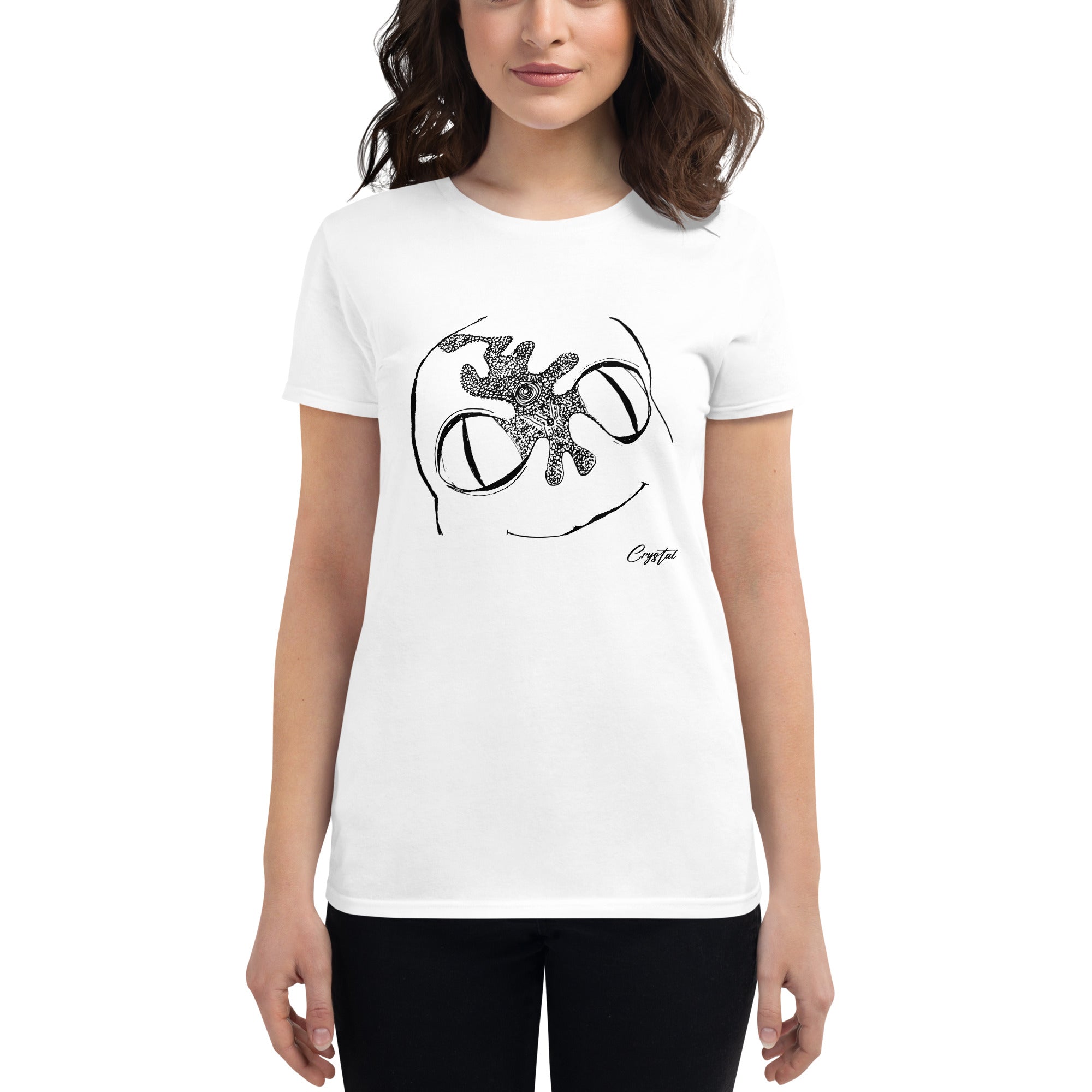Cute Alien Head Abstract Drawing - Cute & Creepy Stay Weird Cartoon Illustrations Women's short sleeve t-shirt